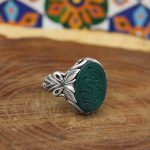 انگشتر عقیق سبز نقره مردانه طرح یا امام حسن مجتبی (ع) - Image 4