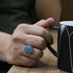 انگشتر عقیق سبز نقره مردانه طرح ایلیا - Image 4