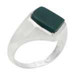 انگشتر عقیق سبز نقره مردانه دست ساز طرح نقطه بسم الله