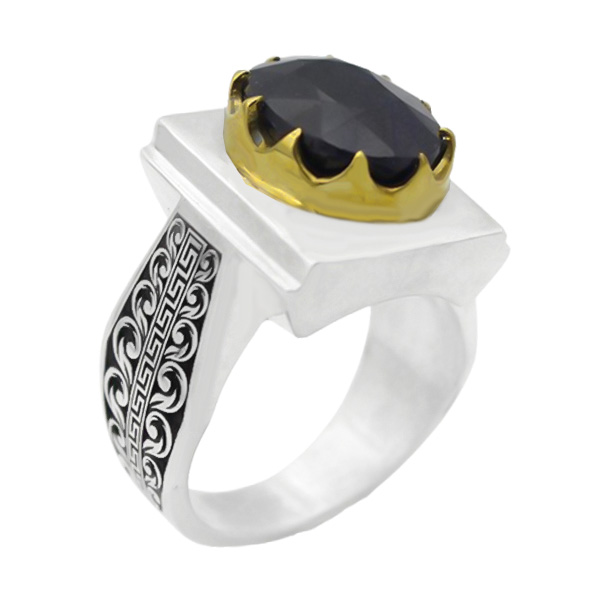 7-1-524 (sapphire-sohrab-man-ring-2) (3) انگشتر یاقوت کبود دست ساز زیبا