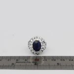 انگشتر یاقوت کبود الماس تراش نقره مردانه دست ساز طرح کیارش - Image 5