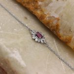 دستبند یاقوت سرخ الماس تراش نقره زنانه طرح درسا - Image 2