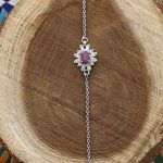 دستبند یاقوت سرخ الماس تراش نقره زنانه طرح درسا - Image 4