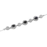 دستبند یاقوت کبود الماس تراش نقره زنانه طرح هانی