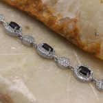 دستبند یاقوت کبود الماس تراش نقره زنانه طرح هانی - Image 4