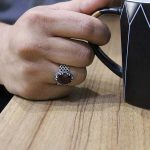 انگشتر گارنت نقره مردانه طرح سامان - Image 2