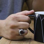 انگشتر گارنت نقره مردانه طرح مانی - Image 2