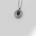 گردنبند گارنت الماس تراش نقره زنانه طرح الیکا - Image 2