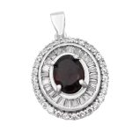 گردنبند گارنت الماس تراش نقره زنانه طرح الیکا