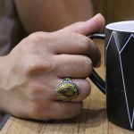 انگشتر حدید صینی نقره مردانه طرح سید حسن نصرالله 5 + آیت الکرسی - Image 2