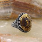 انگشتر حدید صینی نقره مردانه طرح سید حسن نصرالله 5 + آیت الکرسی - Image 3