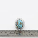 انگشتر فیروزه نیشابوری نقره مردانه دست ساز طرح داریوش - Image 4