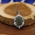 گردنبند یشم نقره زنانه طرح آریانا - Image 2