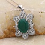 گردنبند یشم نقره زنانه طرح مهسا - Image 3