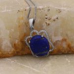 گردنبند لاجورد نقره زنانه طرح سها - Image 3