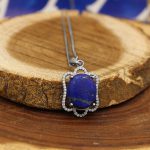 گردنبند لاجورد نقره زنانه طرح سها - Image 4