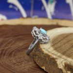 نیم ست فیروزه نیشابوری نقره زنانه طرح تاج - Image 4