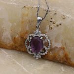 گردنبند آمیتیست الماس تراش نقره زنانه طرح آیلین - Image 4