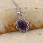 گردنبند آمیتیست الماس تراش نقره زنانه طرح الیزه - Image 2