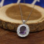 گردنبند آمیتیست الماس تراش نقره زنانه طرح لونا - Image 3