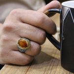 انگشتر عقیق سلیمانی نقره مردانه طرح یازهرا - Image 2