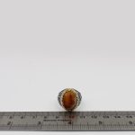 انگشتر عقیق سلیمانی نقره مردانه طرح یازهرا - Image 3