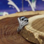 انگشتر عقیق سلیمانی نقره زنانه طرح لیلا - Image 3