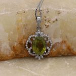 گردنبند زبرجد الماس تراش نقره زنانه طرح آرمیتا - Image 3