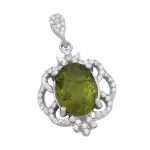 گردنبند زبرجد الماس تراش نقره زنانه طرح آرمیتا