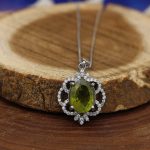 گردنبند زبرجد الماس تراش نقره زنانه طرح آرمیتا - Image 4