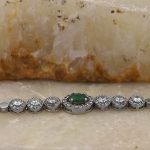 دستبند زمرد الماس تراش نقره زنانه طرح یاس - Image 2