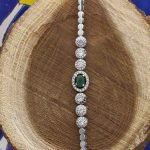 دستبند زمرد الماس تراش نقره زنانه طرح یاس - Image 3