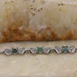 دستبند زمرد الماس تراش نقره زنانه طرح دلبر - Image 3