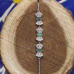 دستبند زمرد الماس تراش نقره زنانه طرح دلبر - Image 4