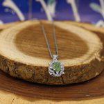 نیم ست زمرد زامبیا الماس تراش نقره زنانه طرح پریا - Image 2