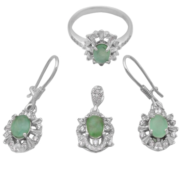 6-7-030 (emerald-pariya-woman-set) (4) زیباترین نیم ست زمرد ارزان