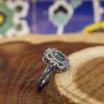 نیم ست زمرد زامبیا الماس تراش نقره زنانه طرح روژان - Image 2