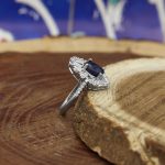 نیم ست یاقوت کبود الماس تراش نقره زنانه طرح تینا - Image 3