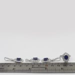 نیم ست یاقوت کبود الماس تراش نقره زنانه طرح تینا - Image 5