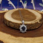 نیم ست یاقوت کبود الماس تراش نقره زنانه طرح هلیا - Image 3