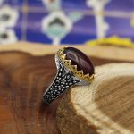 انگشتر گارنت نقره مردانه طرح امیران - Image 2