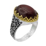 انگشتر گارنت نقره مردانه طرح امیران