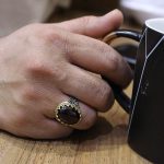 انگشتر گارنت نقره مردانه طرح امیران - Image 4