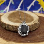 گردنبند گارنت الماس تراش نقره زنانه طرح اهورا - Image 2