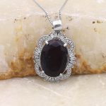 گردنبند گارنت الماس تراش نقره زنانه طرح اهورا - Image 4