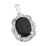 گردنبند گارنت الماس تراش نقره زنانه طرح اهورا