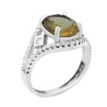 انگشتر الکساندریت الماس تراش نقره زنانه طرح رز