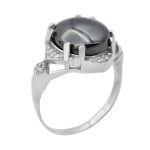 انگشتر حدید صینی نقره زنانه طرح الماس + حکاکی