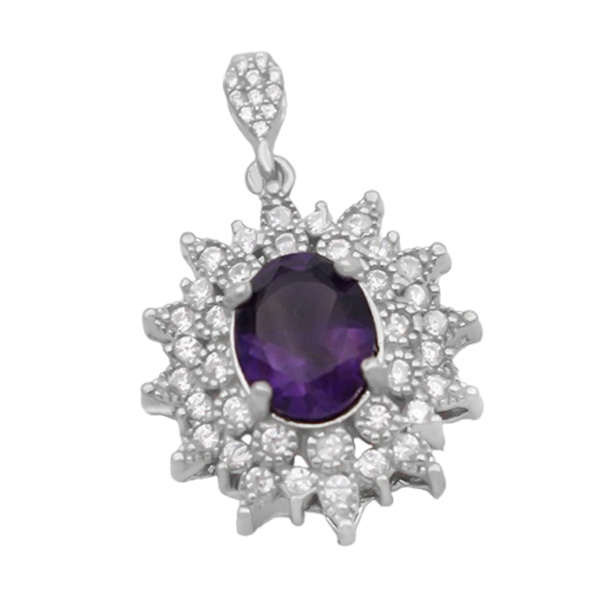 amethyst-hale-necklace (3-3-158) (2) گردنبند آمیتیست زنانه نقره