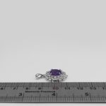 گردنبند آمیتیست الماس تراش نقره زنانه طرح نازگل - Image 3